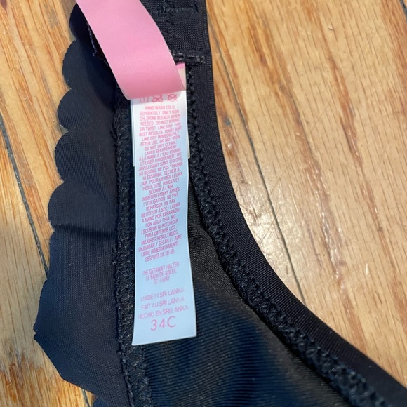 Victoria’s Secret Black Scalloped Halter-Tie Bra Bikini Top - Size 34C - Picture 5 of 5